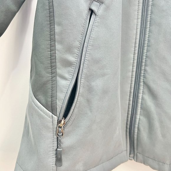 Athletech Jacket Medium Gray Zip Up 3 Front Pockets Fleece Lining - Picture 2 of 9